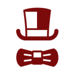 Top hat and bow tie icon